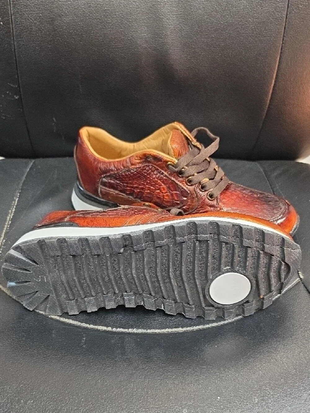 Men's Brown Leather Casual Sneakers